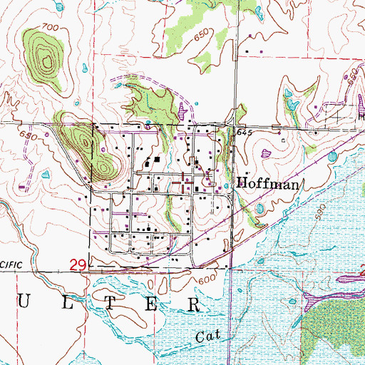 Topographic Map of Hoffman Volunteer Fire Department, OK