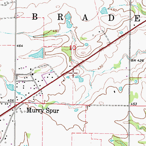 Topographic Map of Murry Spur Volunteer Fire Department, OK