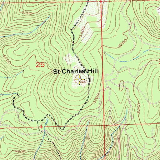 Topographic Map of Saint Charles Hill, CA