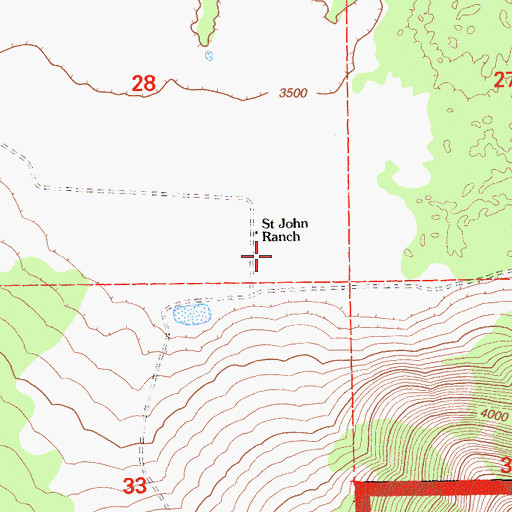 Topographic Map of Saint John Ranch, CA