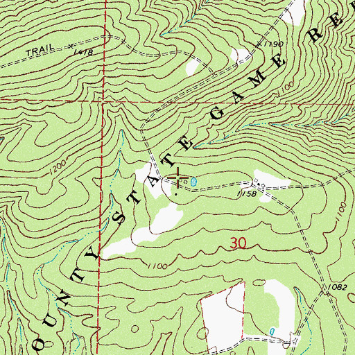 Topographic Map of Oklahoma Department of Wildlife Conservation Pushmataha County State Game Refuge, OK