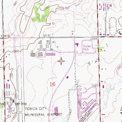 Topographic Map of Ponca City Fire Department Station 2, OK