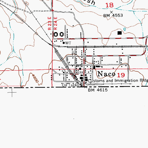 Topographic Map of Naco Fire District, AZ