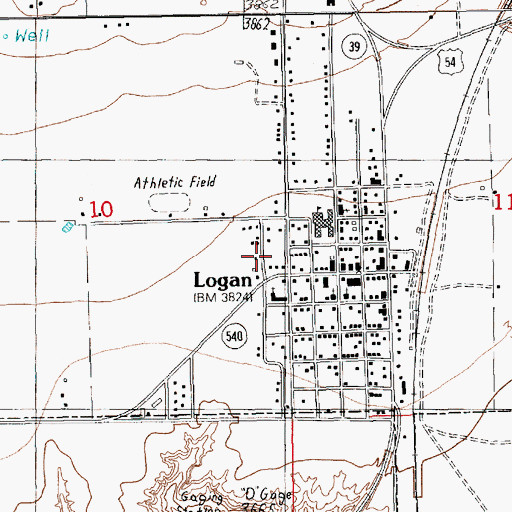 Topographic Map of Logan Ambulance Service, NM
