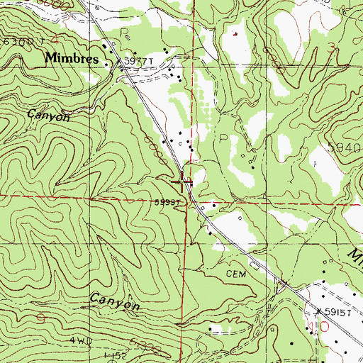 Topographic Map of Upper Mimbres Volunteer Fire Department Station 1, NM