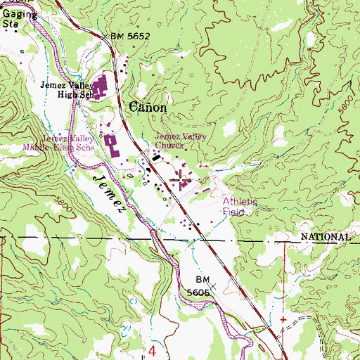 Topographic Map of Jemez Emergency Medical Services, NM