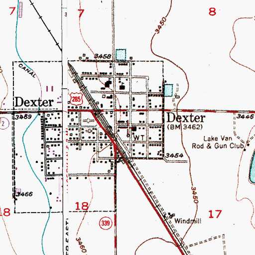 Topographic Map of Dexter Fire and Rescue Station 1, NM