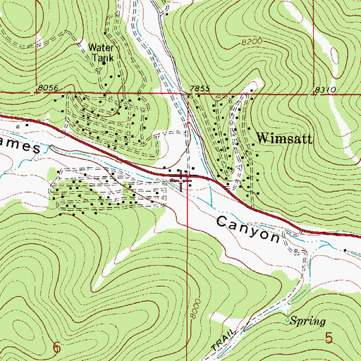 Topographic Map of James Canyon Volunteer Fire Department Station 1 Headquarters, NM
