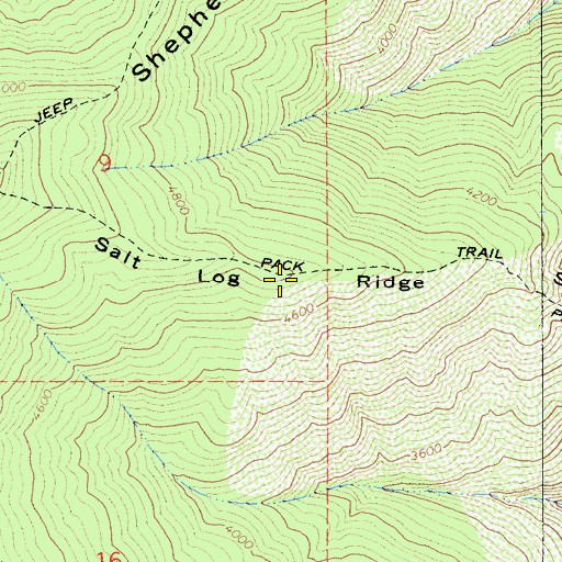 Topographic Map of Salt Log Ridge, CA