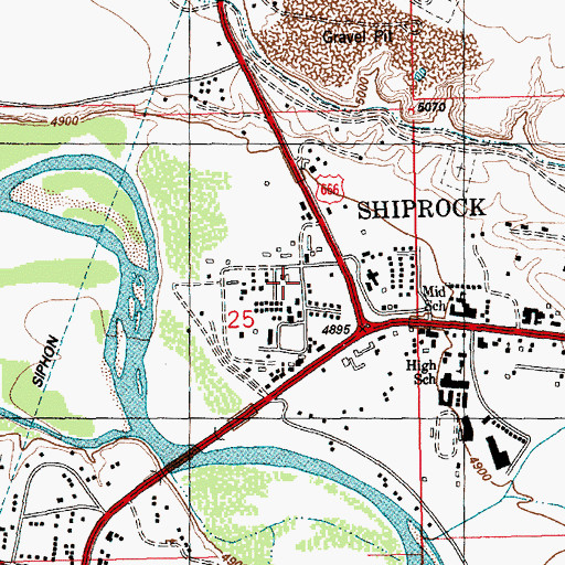 Topographic Map of San Juan County Fire District 12 Shiprock, NM