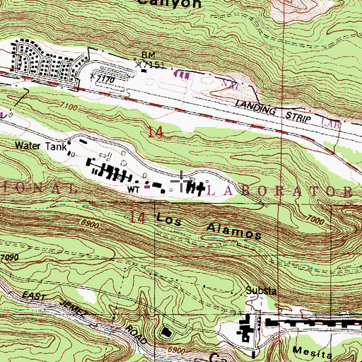 Topographic Map of Los Alamos Fire Department Station 2 Training Facility, NM