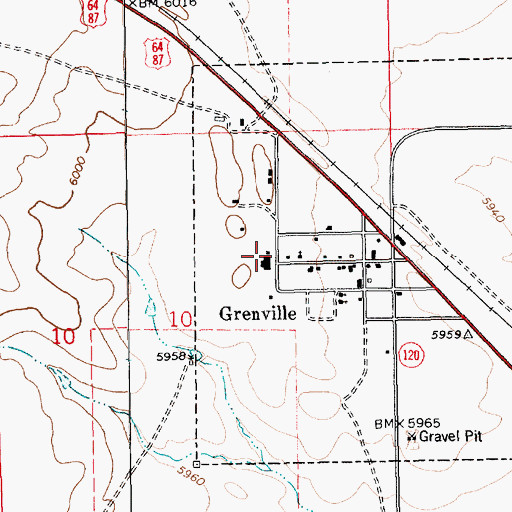 Topographic Map of Grenville Fire Department, NM