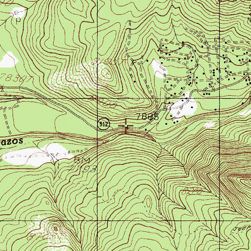 Topographic Map of Brazos Canyon Volunteer Fire Department, NM
