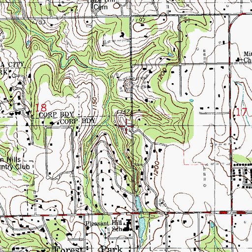 Topographic Map of Forest Park Fire Department, OK