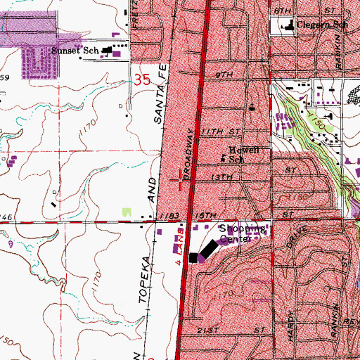 Topographic Map of Edmond Fire Department Station 2, OK