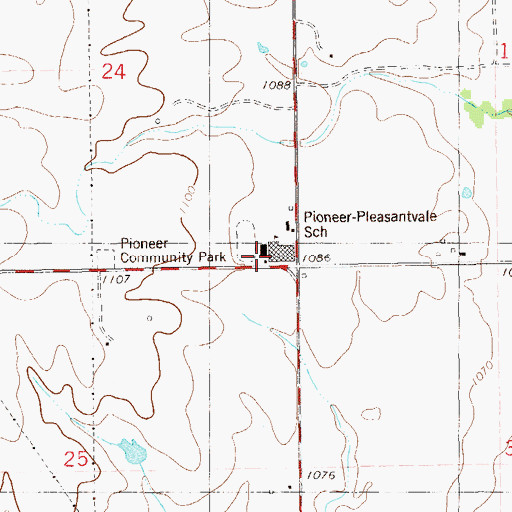 Topographic Map of Pioneer Skeleton Creek Fire District, OK