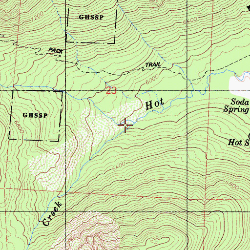 Topographic Map of Sawmill Creek, CA
