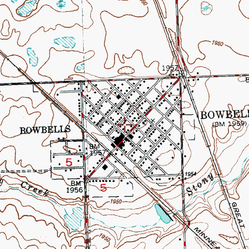 Topographic Map of Bowbells Ambulance Service, ND