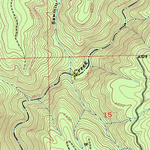 Topographic Map of Sawmill Ravine, CA