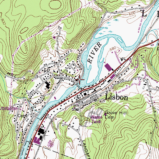 Topographic Map of Lisbon Life Squad, NH