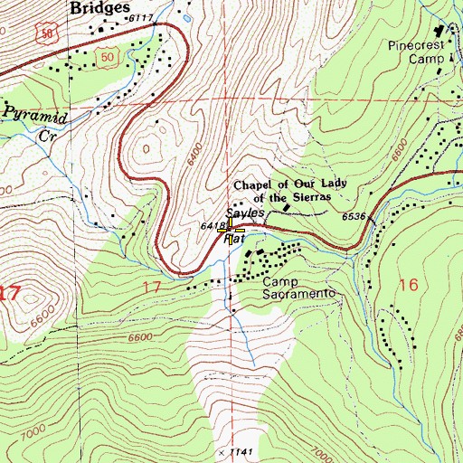 Topographic Map of Sayles Flat, CA