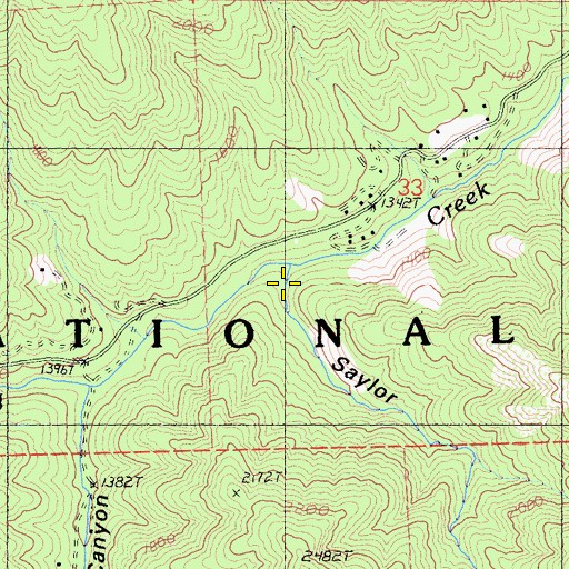 Topographic Map of Saylor Gulch, CA