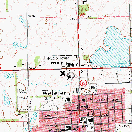 Topographic Map of Christensen Ambulance Service Station 1, SD