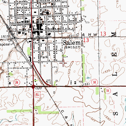 Topographic Map of McCook County Emergency Medical Services, SD