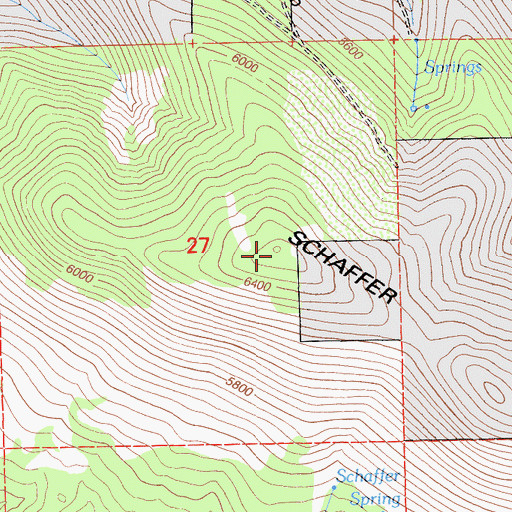 Topographic Map of Schaffer Mountain, CA