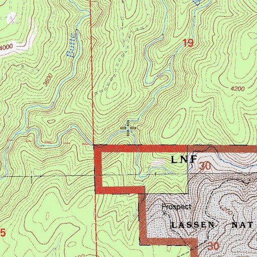 Topographic Map of Secret Creek, CA