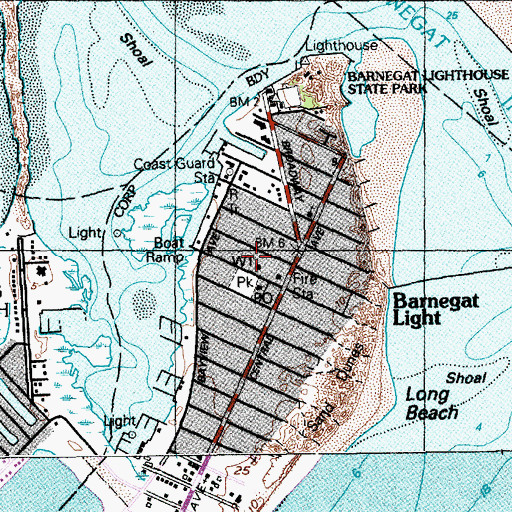 Topographic Map of Barnegat Light First Aid Squad, NJ