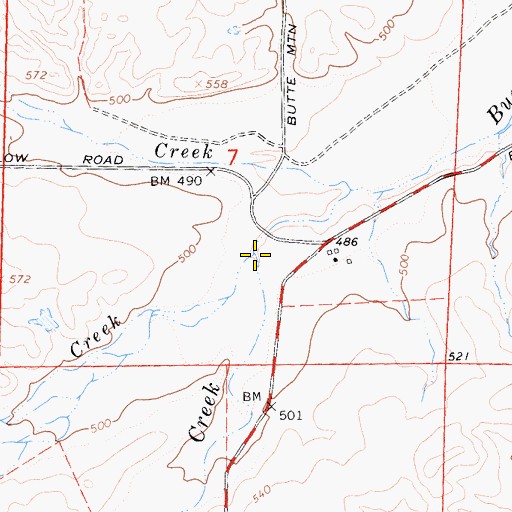Topographic Map of Sehorn Creek, CA