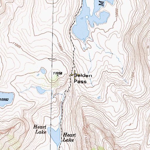 Topographic Map of Selden Pass, CA