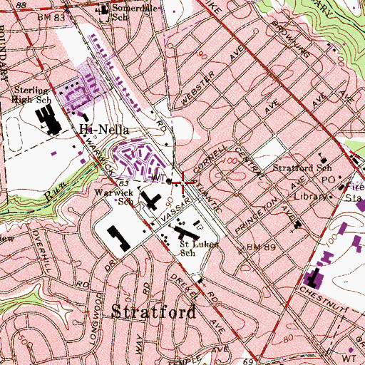 Topographic Map of Stratford Ambulance, NJ