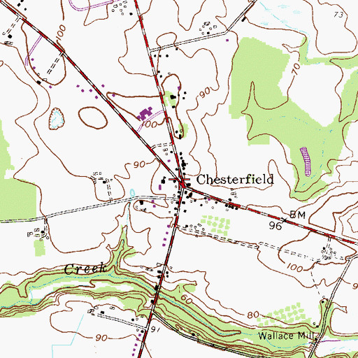 Topographic Map of Chesterfield Emergency Squad, NJ