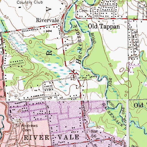 Topographic Map of River Vale Volunteer Ambulance Corps, NJ