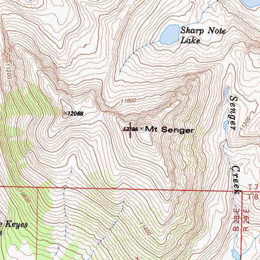 Topographic Map of Mount Senger, CA