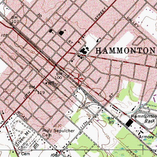 Topographic Map of Hammonton Rescue Squad, NJ
