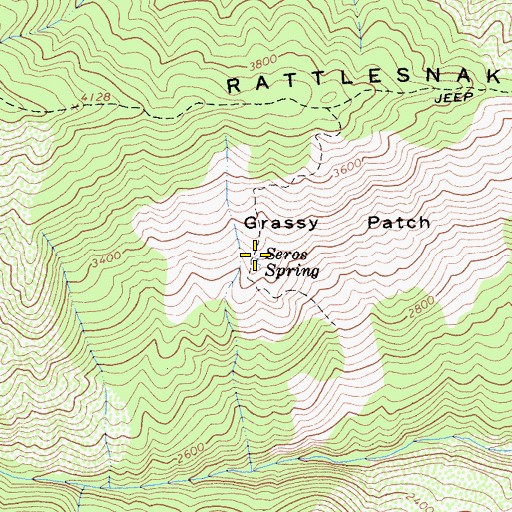 Topographic Map of Seros Spring, CA