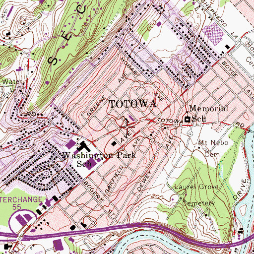 Topographic Map of Totowa First Aid Squad, NJ