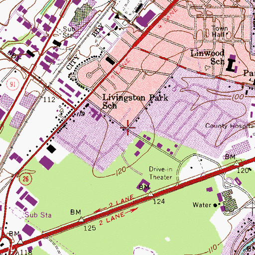 Topographic Map of North Brunswick First Aid Rescue Squad, NJ