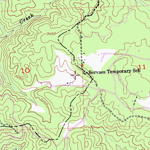 Topographic Map of Servaes Temporary School, CA