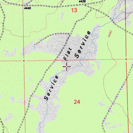 Topographic Map of Service Flat, CA