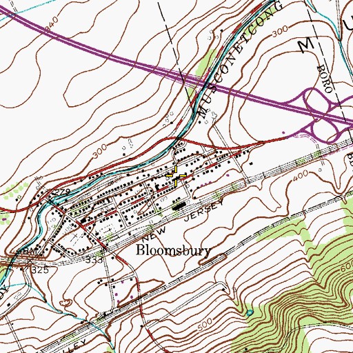 Topographic Map of Bloomsbury Rescue Squad, NJ