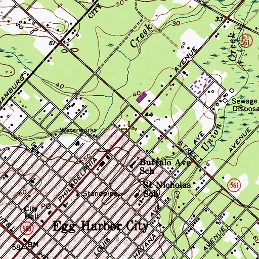 Topographic Map of Egg Harbor City Ambulance Service, NJ