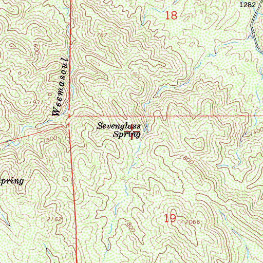 Topographic Map of Sevenglass Spring, CA
