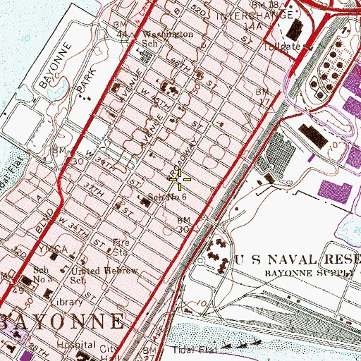 Topographic Map of McCabe Ambulance Service, NJ