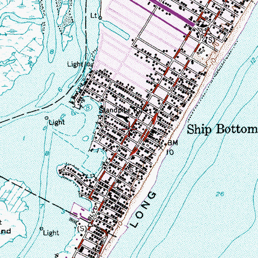 Topographic Map of Beach Haven  First Aid Squad Ship Bottom Division, NJ