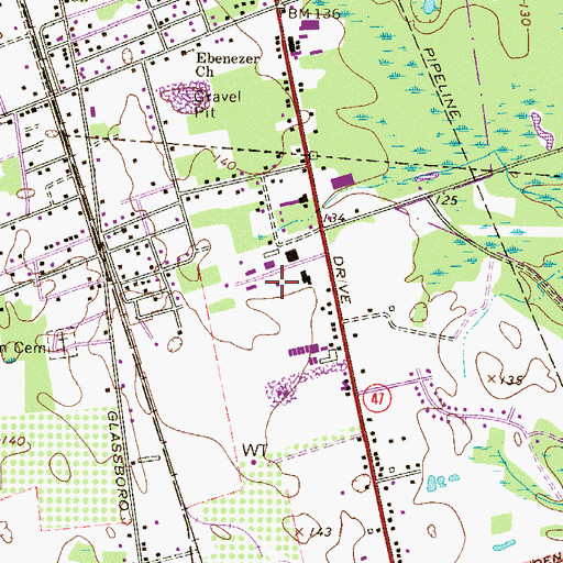 Topographic Map of Gloucester County Emergency Medical Services Station 82 - 8, NJ