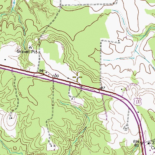Topographic Map of Tappahannock - Essex Volunteer Fire Department Station 3, VA